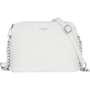 SAC À MAIN David Jones - Petit Sac Bandoulière Femme - Sac à Main Chaîne Porté Epaule - Besace Sacoche Rigide Pochette Soirée Mode - Blanc