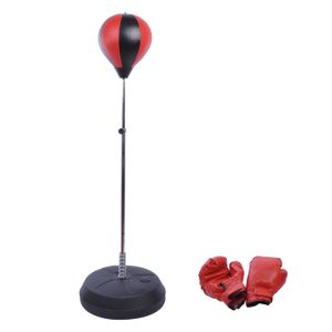 SAC DE FRAPPE Sac de frappe punching ball avec gants et pompe hauteur reglable 125 à 145 cm