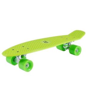 SKATEBOARD - LONGBOARD Skateboard rétro HUDORA 12136 pour enfant - Vert citron - Plateau en PU - 4 roues - Mixte