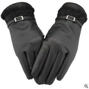 GANT - MITAINE HAOPYOU- Gants doigts pleins de plein air peuvent toucher les gants en cuir PU simulation des gants tactiles femmes touchent Mme