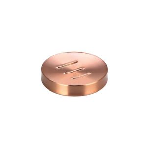 Porte-savon Design INOX Et Cuivre - Récipient Avec Rainures, Dimensions 13x10x3 Cm
