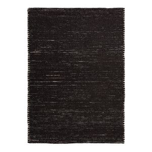 TAPIS DE COULOIR ROSTYLE - Tapis artisanal en jute et coton chenille 160 x 230 cm Noir