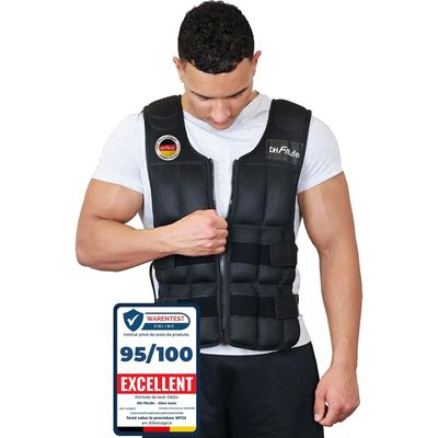 Gilet Lesté Infinity 80kg - Support Pour Plaques De Poids (plaques Non Incluses) - Rouge - Ex-display