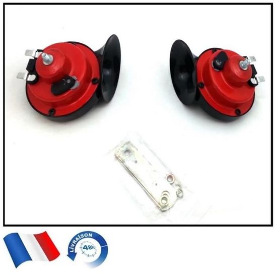 Klaxon à Deux Tons 12V-60V 110 DB Pour Moto, Voiture - Escargot Noir, étanche