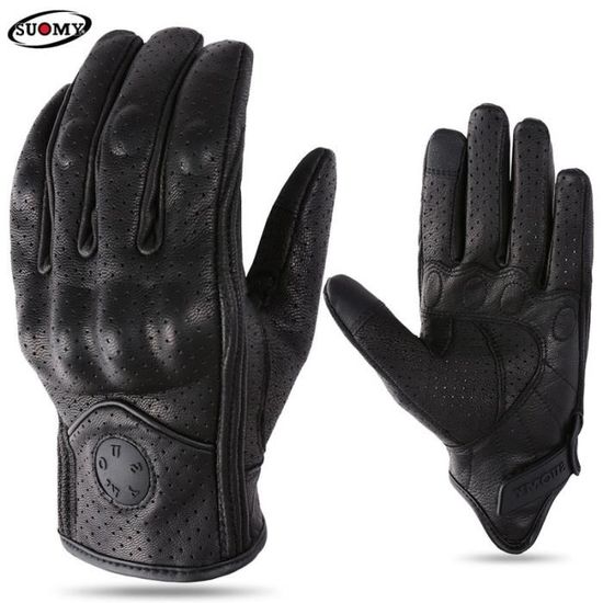 Gant Imperméable REBELHORN - Gants Moto Tracer WP Imperméables (cuir De Chèvre, Protection Renforcée) Gants Moto Femme