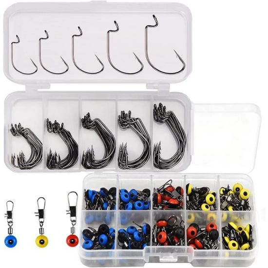 200 Émerillons Baril Avec Agraphes - Tailles 2# à 10# - Pour Pêche Eau Douce Et Mer - Kit Complet