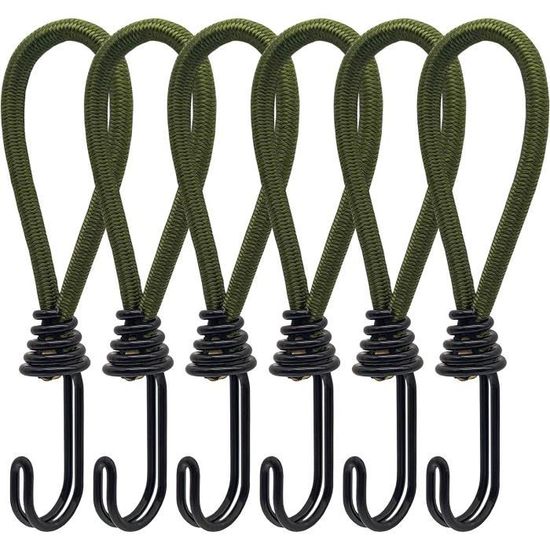 Lot De 30 Tendeurs Caoutchouc Avec Crochets 10 Cm - Pour Voile D'ombrage, Bâche, Camping, Vélo - 8