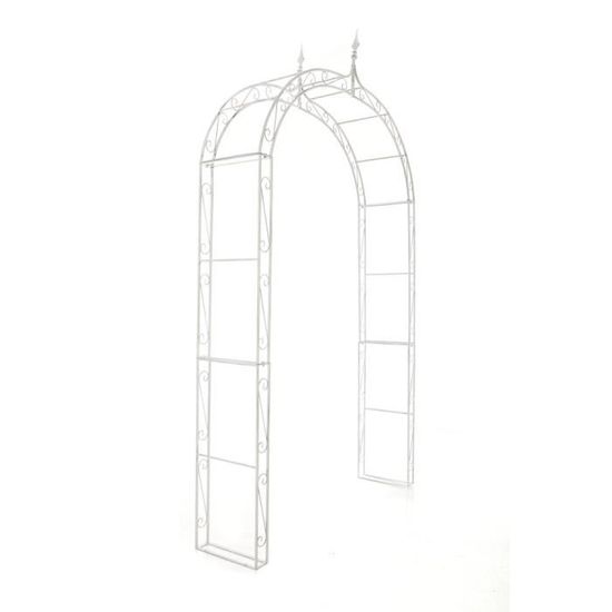 CLP Arche à Rosiers Flexi Réglable - Support Plantes Grimpantes - Métal Noir - Hauteur 235-268cm, Largeur 110-175cm