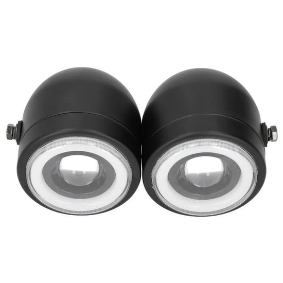 Phare Moto Rond Rétro LED Aluminium 6 Pouces – Style Vintage Universel, Éclairage Puissant Et Blanc