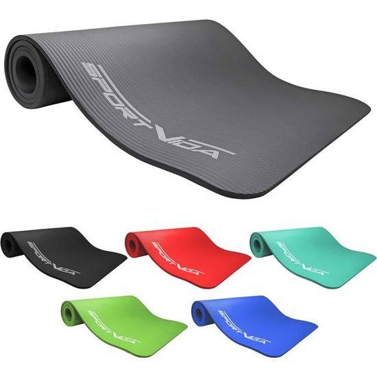 Tapis Yoga Epais Fizyo , Gymnastique Et Pilates, Mousse NBR Antidérapante, Caoutchouc Synthétique, Entraînement, Fitness, Sports, Exercice, Relaxation, Durable ( Noir, 190x80x1.5 Cm Tapis De Yoga