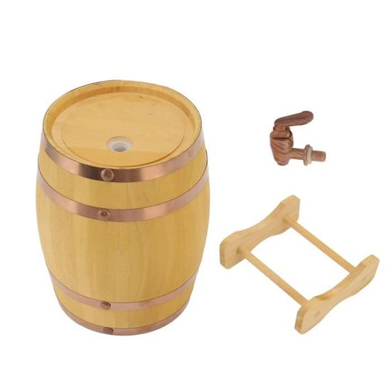 tonneau en bois relaxdays 1,25 litre - tonneau à whisky - tonneau à vin avec robinet