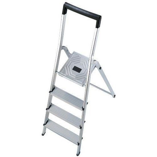 Hailo L40 EasyClix 4-Step Aluminium Safety Ladder, Grey - Supports 150 Kg, Max Working Height 2.59 M - View #4