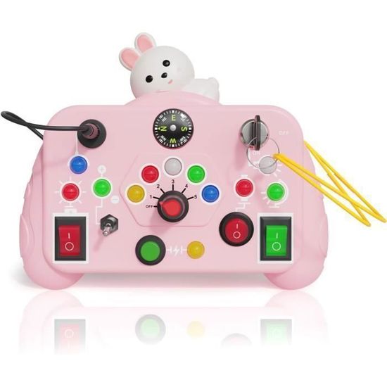 Tableau D'activités Montessori Lumineux – 3 Couleurs LED, Interrupteurs, Développement Sensoriel Pour Tout-petits