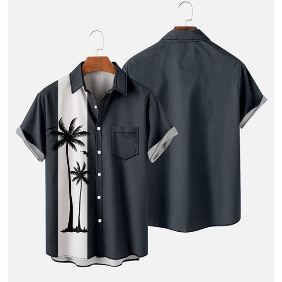 Chemise Hawa enne Homme Manches Courtes Rayures Bicolore