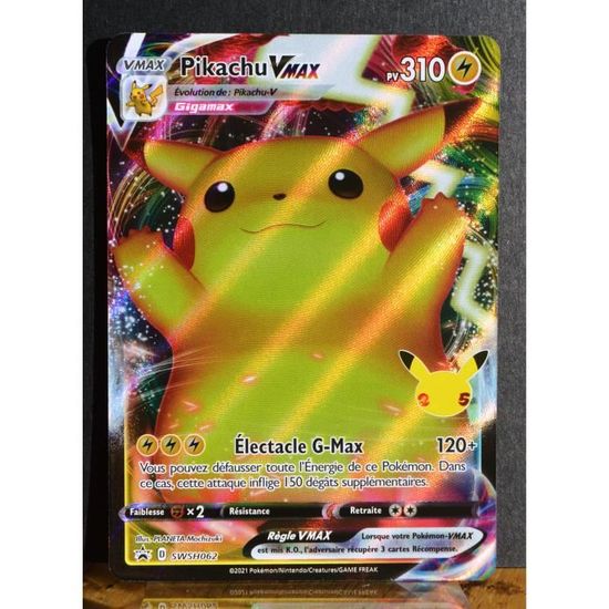 Carte Pok mon Pikachu VMAX 310 PV SWSH062 Promo NEUF FR Cdiscount Carte Pok mon Pikachu VMAX 310 PV SWSH062 Promo NEUF FR Cdiscount