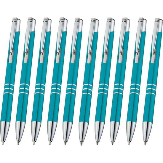 Lot De 10 Stylos Bille Rétractables Ergonomiques - Encre Verte, Pointe 0.7mm - Vert Citron - Neuf Avec étiquettes
