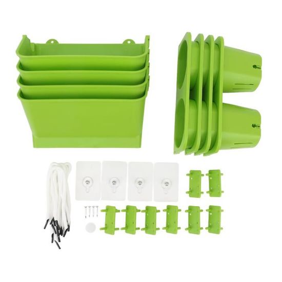 Lot De 3 Pots Jardinière Suspendus à Arrosage Automatique - Jardin Vertical Herbes Cuisine Balcon Blanc