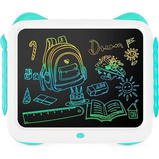 Tablette Écriture LCD 12 Pouces Enfant - Dessin Couleur Effaçable - Sans Lumière Bleue - Cadeau 4-12 Ans - Bleu