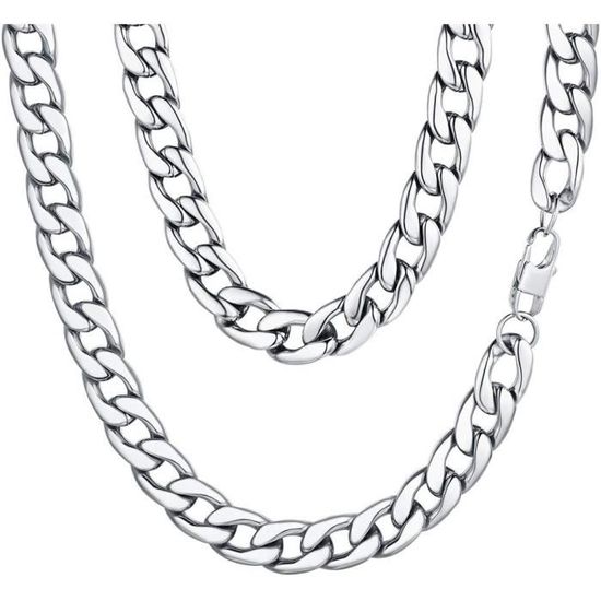 Iced Out Hommes cubain Collier chaîne Hip hop Bijoux Tour de Cou Or Argent Strass Fermoir pour Hommes Rappeur Colliers Lien