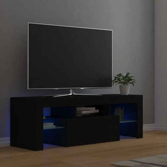 Qualité luxe© | Meuble de rangement & Meuble bas TV & Table de Salon & avec lumières LED Noir 120x35x40 cm |429381