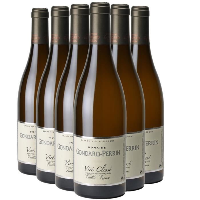 Viré-Clessé Vieilles Vignes Blanc 2020 - Lot de 6x75cl - Domaine Gondard Perrin - Vin AOC Blanc de Bourgogne - Cépage Chardonnay