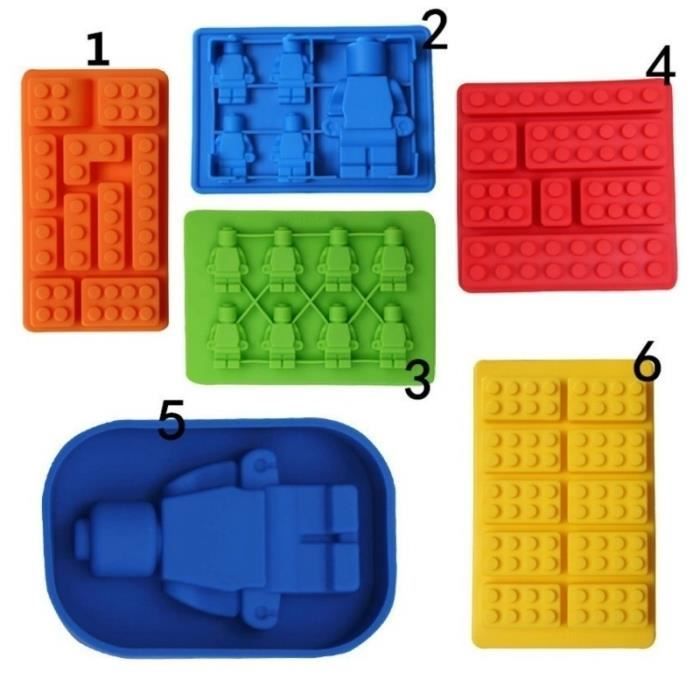 NO.1style Creative Cuisine Accessoires Rectangulaire Lego Silicone Chocolat Moule Gâteau Outils Glace Gelée
