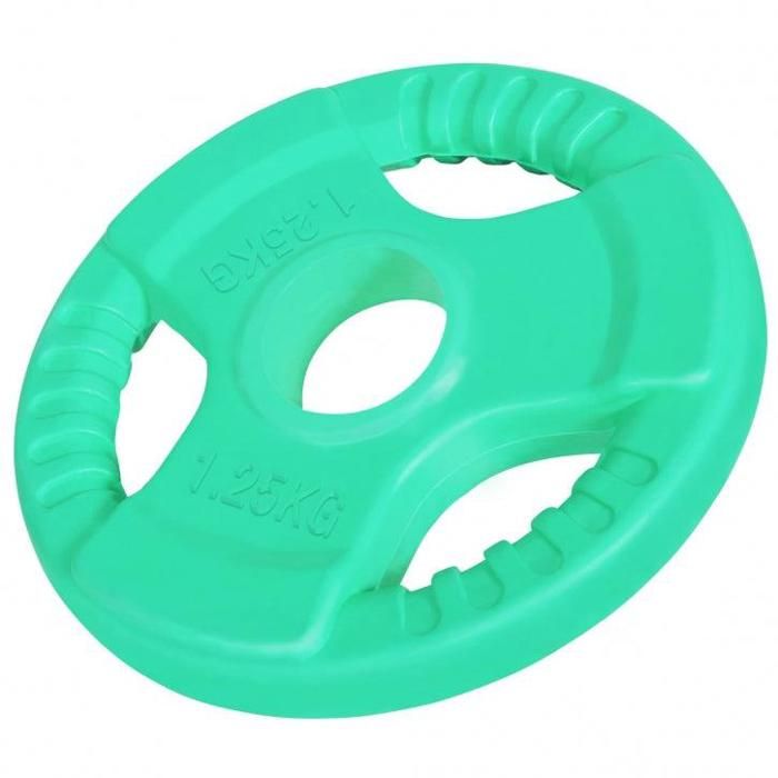Poids disque 51mm en fonte revêtement caoutchouc de 1,25kg avec poignée