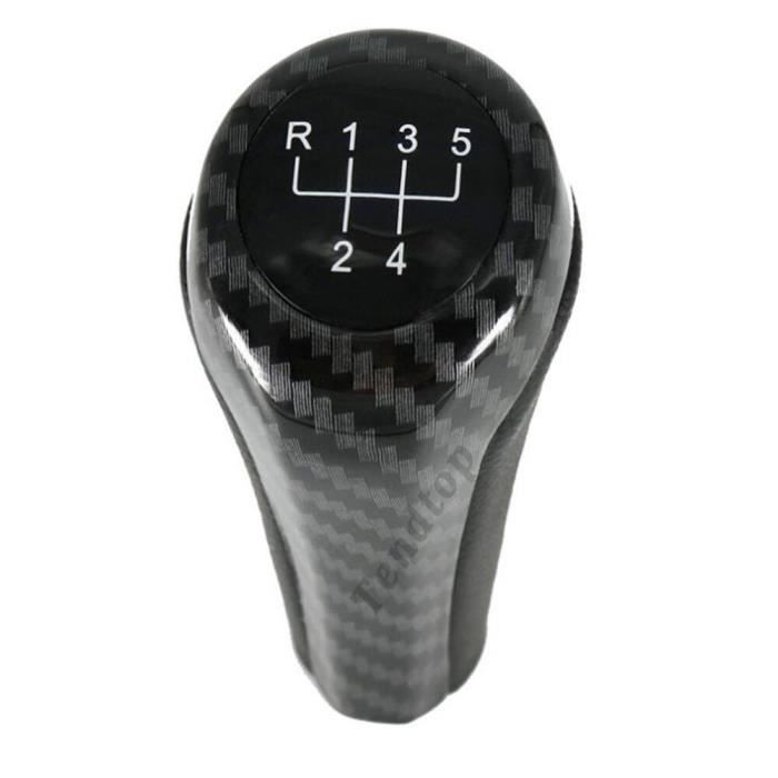BMWA4R12345 -Pommeau de levier de vitesse en Fiber de carbone, pour BMW série 1 3 5 6 E46 E53 E60 E61 E63 E65 E81 E82 E83 E87 E90 E9