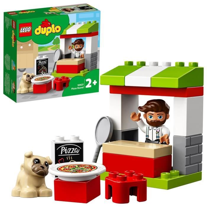 LEGO® 10927 DUPLO Town Le Stand À Pizza, Jeu de Construction, Avec Figurine De Chien, Grands Jouets En Brique Pour Bébé 2 ans et +