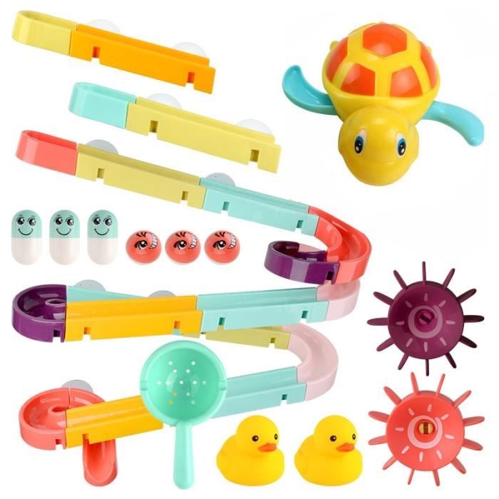 Jeux de plage,Enfants douche bain jouets ventouse piste jeux d'eau jouets été bébé jouer eau salle de bain bain douche - 45PC #A