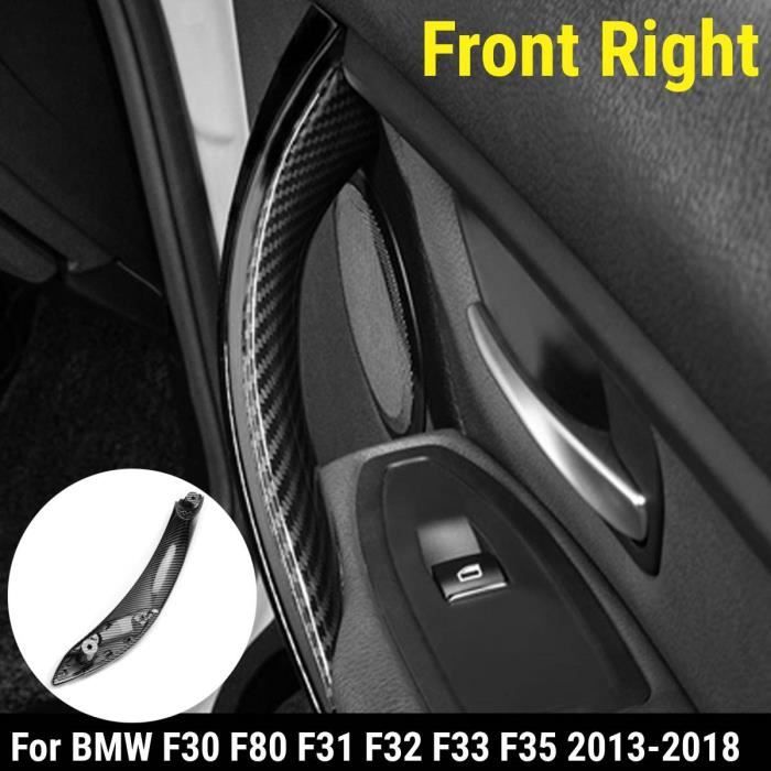 Poignees,Noir de carbone intérieur de voiture de traction de porte décoration de poignée pour BMW F30 F80 F31 - Type Front Right