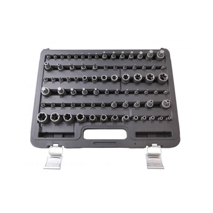 COFFRET DOUILLES ET DOUILLES EMBOUTS TS-TORX-TORX PLUS 77 PCS