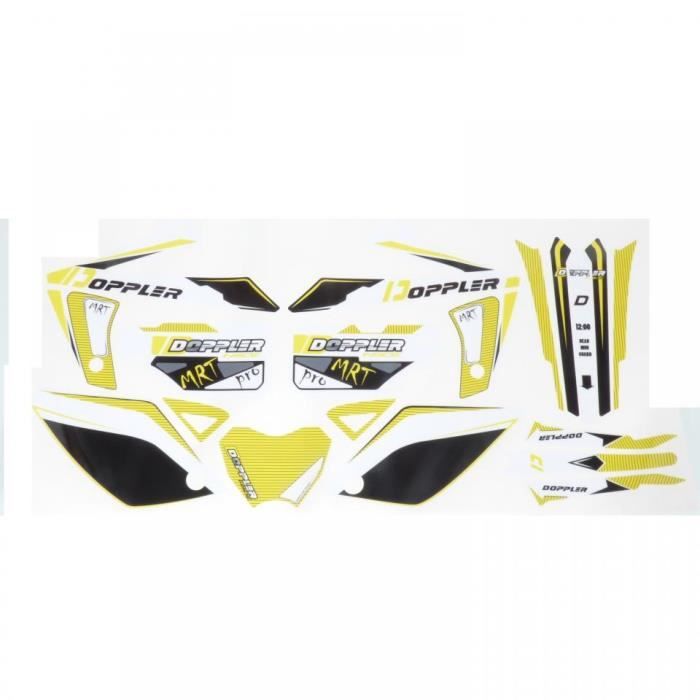 Kit déco Doppler jaune et noir moto Rieju 50 MRT autocollant stickers 19 pièces