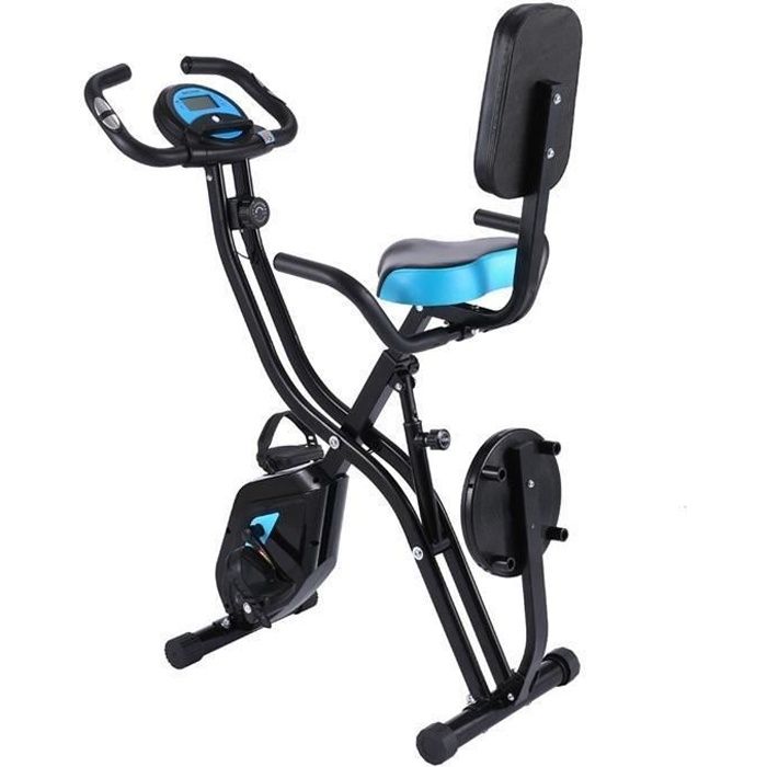 Vélo d'appartement Pliable X-Bike Vélo 3-en-1 10 Niveaux de Résistance Réglable Avec Moniteur LCD+Siège +Support pour Tablette+APP