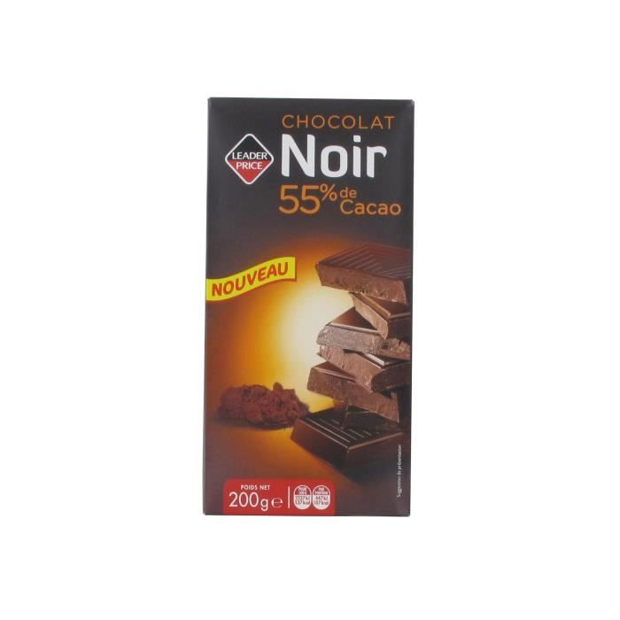 Tablette chocolat noir 55% de cacao - 200g