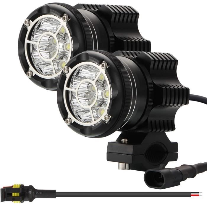Éclairage Moto - Kit Feux Route À Led Rond Evo 90W 6000K 9000Lm Cree Chip Feu Additionnel Phares Sans Usure