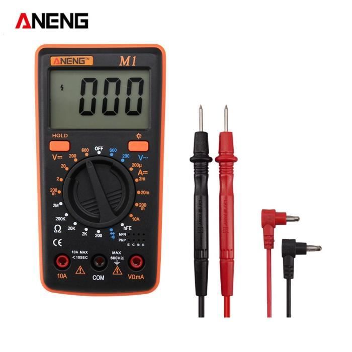 ANENG M1 De Poche Multimètre Digital AC/DC Tension Courant Résistance Transistor Test de Continuité protection de surcharge ORANGE
