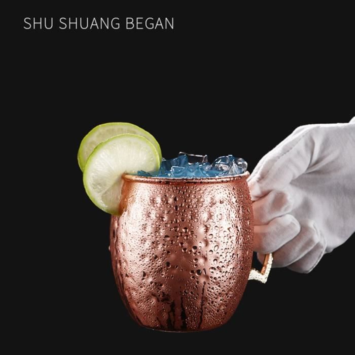500ml Tasse à Cocktail Mule de Moscou Cuivre Plaqué Coupe Russe Créatif Verre À Vin EnAcier Inoxydable 304