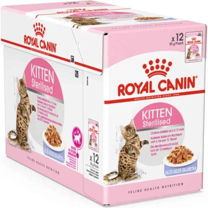 Sachets Kitten Sterilised en Gelée pour Chaton - Royal Canin - 12x85g