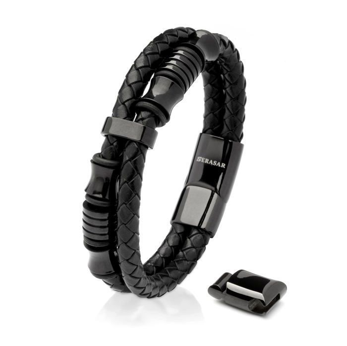SERASAR | Bracelet en Cuir véritable pour les Hommes \