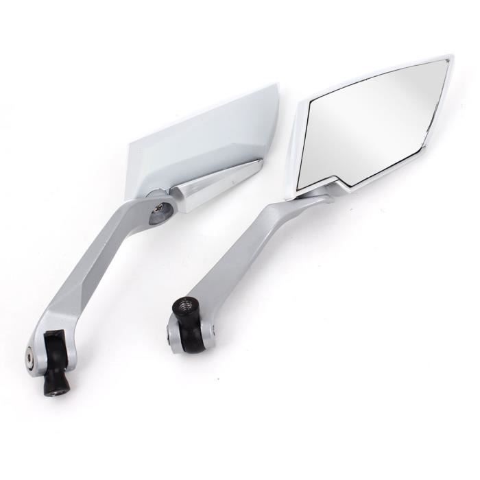 RETROVISEURS sourcingmap® Polygone blanc moto Rétroviseur angle mort paire