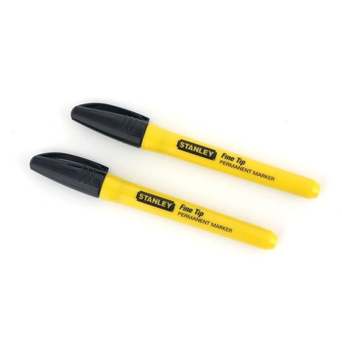 STANLEY 2 marqueurs noirs pointe fine