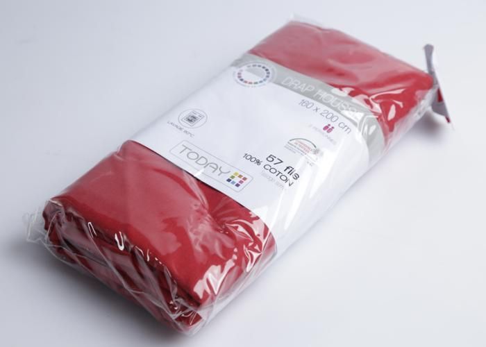 TODAY Drap housse 100% coton - 160 x 200 cm - Pomme d'amour TODAY