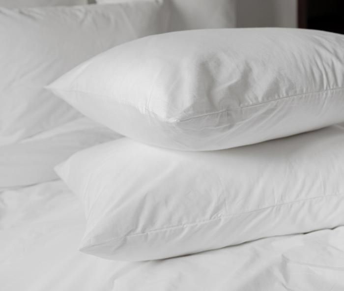 Oreillers en coton percale ferme - Lot de 2 - 50x70 - 1000grs - Toutes saisons - MORTREUX