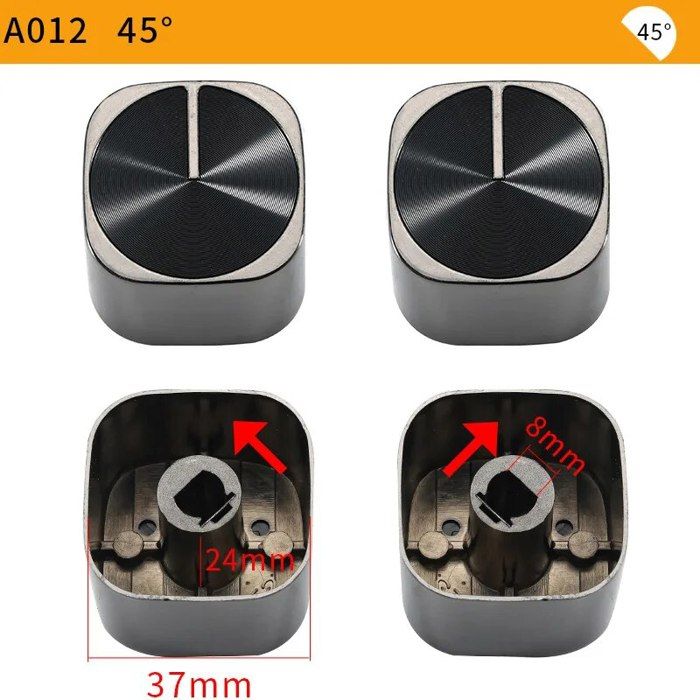 4 Boutons De Cuisinière à Gaz En Aluminium - Diamètre Intérieur 6mm, Design Rond