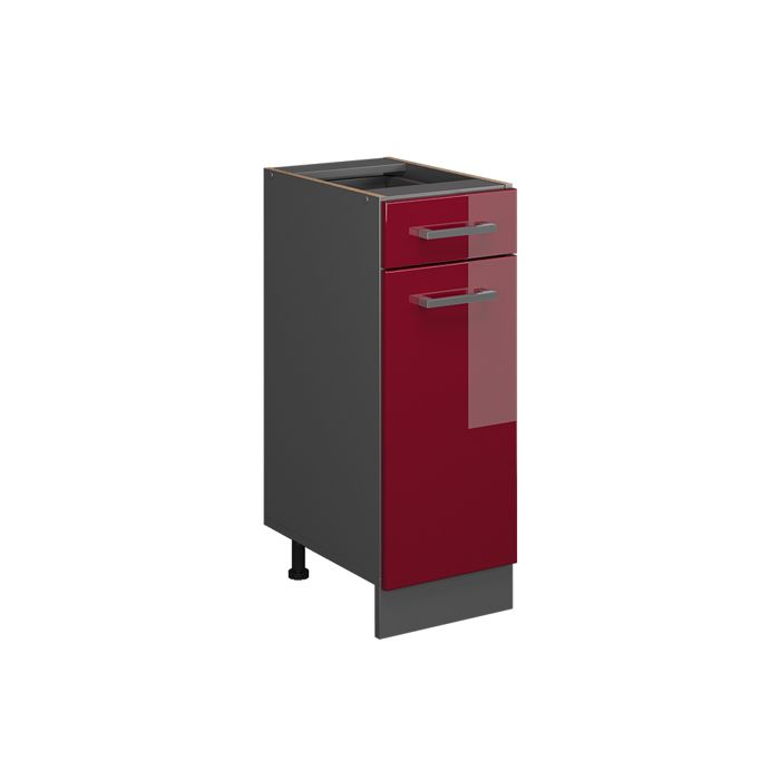 Meuble cuisine R-Line 30cm sans PT Rouge brillant/Anthracite Vicco 37815