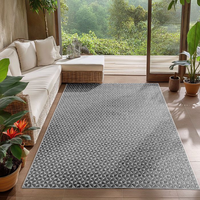 SIMPEX Tapis d'extérieur Beige 280x370 cm, résistant aux intempéries et aux UV, idéal pour la Cuisine, Le Balcon, la terrasse, Ainsi Que Le Salon et la Salle à Manger