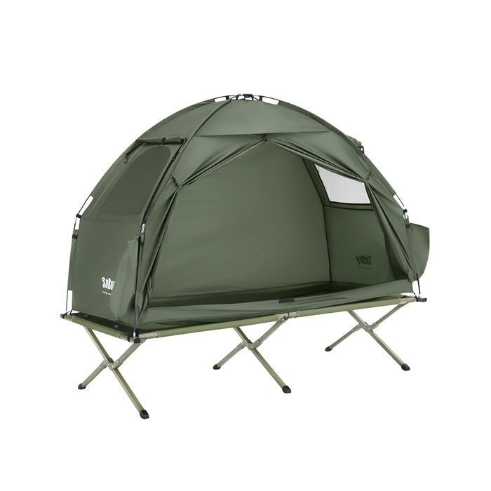 Lit de camping extérieure - SoBuy OGS32-II-GR - 3-en-1 pour 1 personne - 193x160x86 cm - Matelas Gonflable non inclus