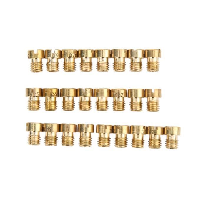 Kit 25 Gicleurs Carburateur RMENOOR – Tailles 55 à 115 | Filetage M5 | Laiton Haute Qualité | Pour Scooters, Quads, Karts | Réglage Précis Performance