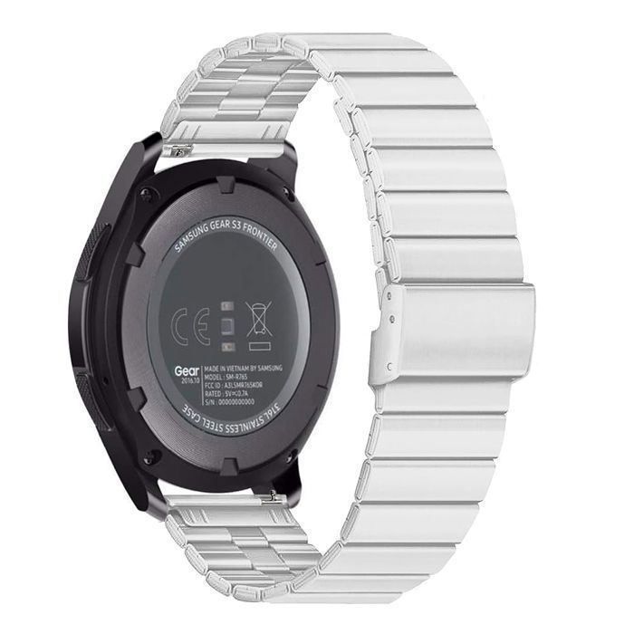 Stravo Bracelet montre acier 22mm Samsung Watch 3/46 Gear S3 Polar Vantage M/M2/V3 Garmin Vivoactive 4 Huawei GT6 46 – Argent